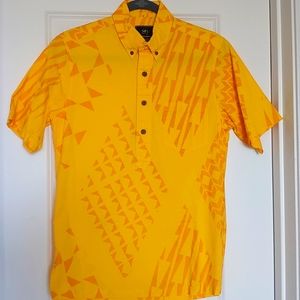 Mens Aloha Shirt Sig Zane Yellow Pullover XS
